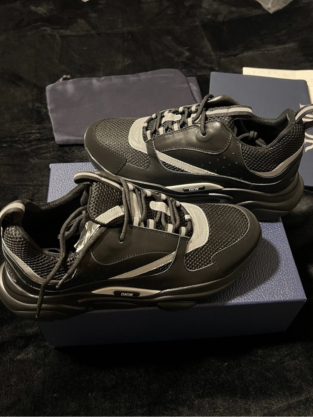 Black Dior B22 Trainers Size 10 Brand New - Picture 2 of 3